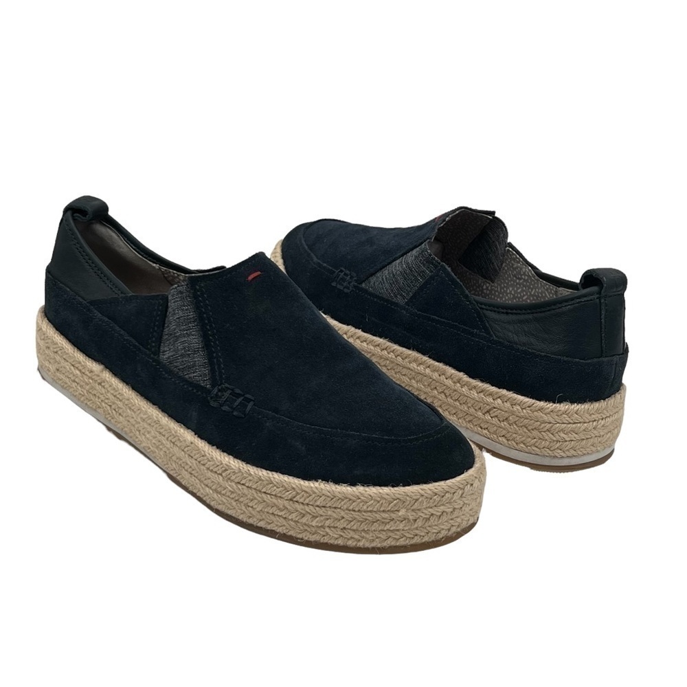 Ellen Degeneres ED Blue Suede Platform Espadrille Loafers Size 9 1/2 Women's